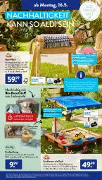 Gazetka promocyjna AldiSud - ALDI Aktuell - Gazetka - ważna od 21.05 do 21.05.2022 - strona 13 - produkty: aldi, alle artikel ohne dekoration, Bau, bio, decke, dekoration, eis, elle, erde, gin, Holz, LG, ndk, Sandkasten, Sandspielzeug, Sitzhöhe, spielsand, spielzeug, Ti, trolli, uv-schutz, wasser, ZTE, zucker