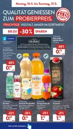 Gazetka promocyjna AldiSud - ALDI Aktuell - Gazetka - ważna od 21.05 do 21.05.2022 - strona 6 - produkty: aldi, apfel, Apfeldirektsaft, banane, bier, direktsaft, eis, flasche, fleisch, frucht, früchte, fruchtfleisch, fruchtsaft, maracuja, mit frucht, natur, Nektar, orange, orangen, orangensaft, reis, saft, smoothie, Ti, tisch