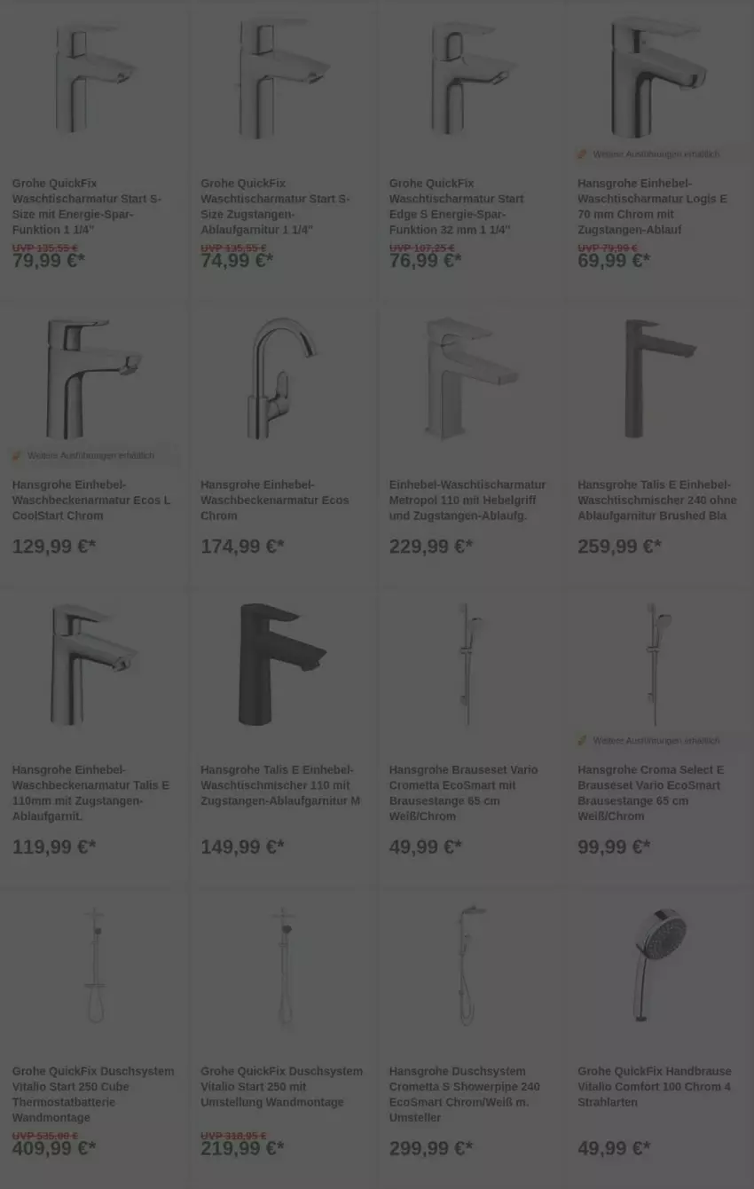 Aktueller Prospekt Obi - Prospekte - von 01.07 bis 09.07.2025 - strona 6 - produkty: armatur, batterie, brause, elle, garnitur, grohe, handbrause, hansgrohe, LG, Metro, Mett, tee, teller, thermostat, Ti, tisch, vita, waschbecken, waschtisch, waschtischarmatur