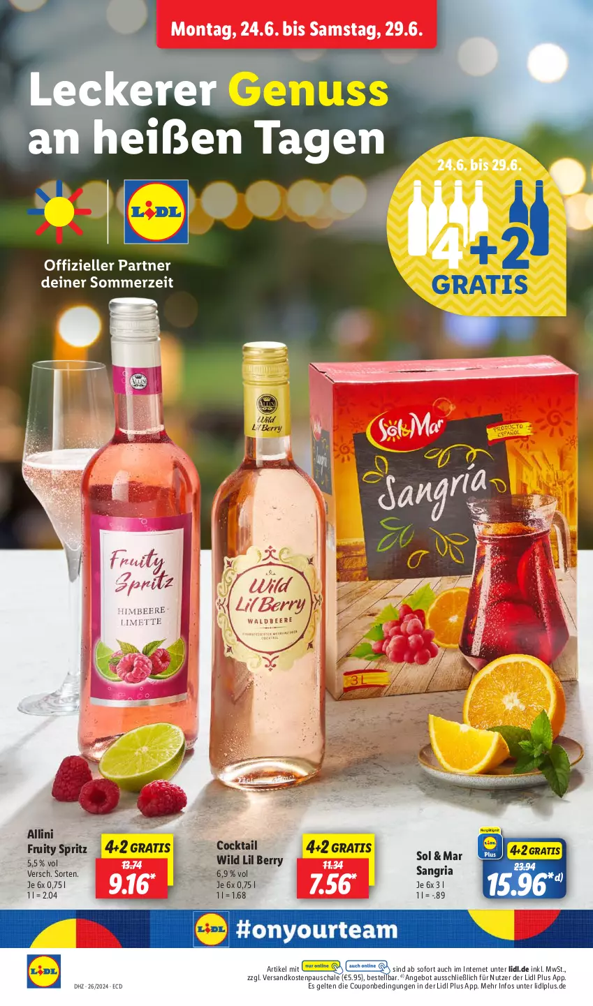 Aktueller Prospekt Lidl - Aktionsprospekt - von 24.06 bis 29.06.2024 - strona 18 - produkty: angebot, cocktail, coupon, ndk, nuss, Ria, sangria, Schal, Schale, Ti, Wild