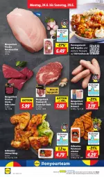 Gazetka promocyjna Lidl - Aktionsprospekt - Gazetka - ważna od 29.06 do 29.06.2024 - strona 4 - produkty: aktionspreis, bratwurst, brustfilet, chicken wings, eis, filet, gewürz, grill, grobe bratwurst, gulasch, Meister, mit paprika, ndk, paprika, pute, putenbrust, putenbrustfilet, reis, rezept, rezepte, Schal, Schale, schnitzel, steak, Ti, wurst, ZTE