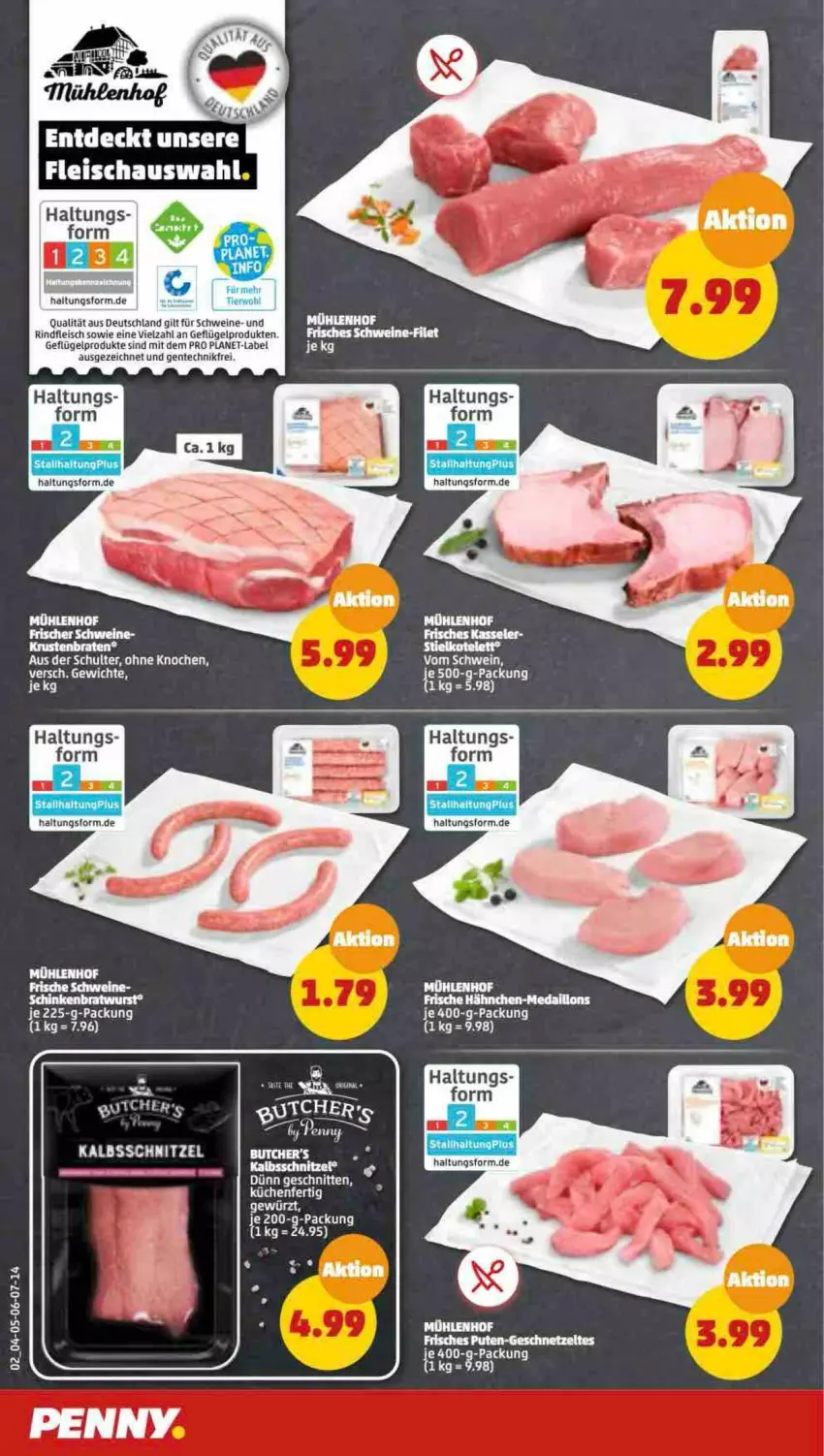 Aktueller Prospekt Penny - Prospekte - von 10.10 bis 15.10.2022 - strona 2 - produkty: eis, ente, fleisch, Geflügel, geflügelprodukte sind mit dem, hella, kalbsschnitzel, küche, Küchen, rind, rindfleisch, schnitten, schnitzel, schwein, schweine, Ti, wein, weine