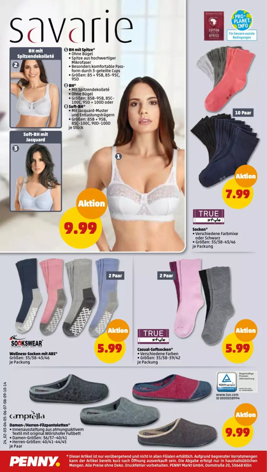 Aktueller Prospekt Penny - Prospekte - von 10.10 bis 15.10.2022 - strona 24 - produkty: acer, bett, bügel, gin, mikrofaser, pantolette, pantoletten, rel, socken, Ti, Yo