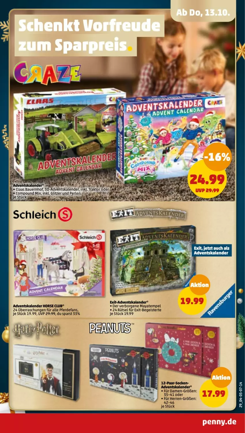 Aktueller Prospekt Penny - Prospekte - von 10.10 bis 15.10.2022 - strona 29 - produkty: Adventskalender, auer, Bau, Bauer, eis, erde, perlen, socken, tee