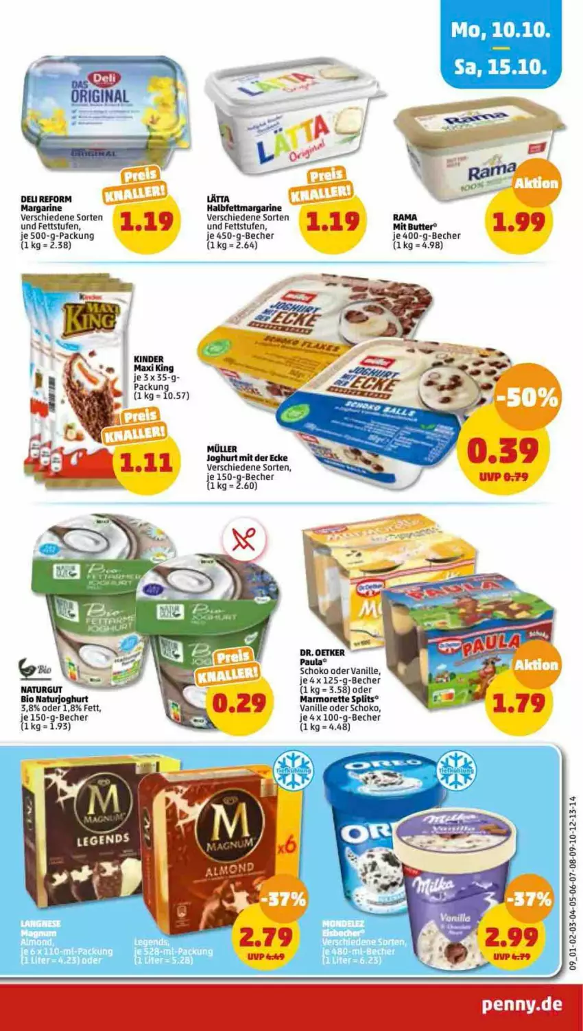 Aktueller Prospekt Penny - Prospekte - von 10.10 bis 15.10.2022 - strona 9 - produkty: Becher, butter, deli reform, eis, joghur, joghurt, joghurt mit der ecke, marmorette, Müller, natur, naturjoghurt, schoko, vanille