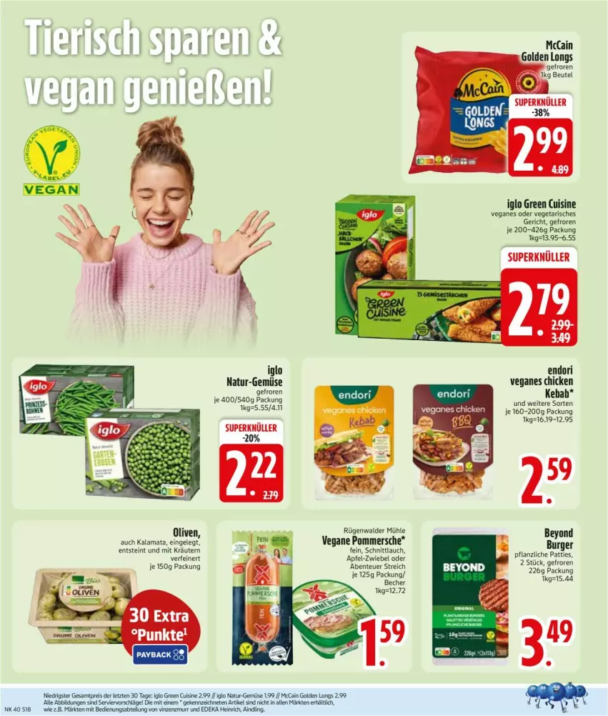 Aktueller Prospekt Edeka - Prospekte - von 29.09 bis 04.10.2025 - strona 18 - produkty: Abtei, apfel, Becher, burger, deka, eis, ente, iglo, kräuter, kräutern, natur, olive, oliven, Pommersche, reis, rügenwalder, rügenwalder mühle, schnittlauch, Ti, Vegeta, Yo, ZTE, zwiebel