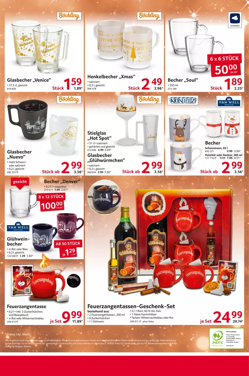 Aktueller Prospekt Selgros - Non Food - von 07.11 bis 13.11.2024 - strona 16 - produkty: Becher, buch, Glasbecher, Glühwein, henkel, Henkelbecher, Kamin, leonardo, LG, rezept, rum, tasse, Ti, wein, xmas, Zangen, zucker