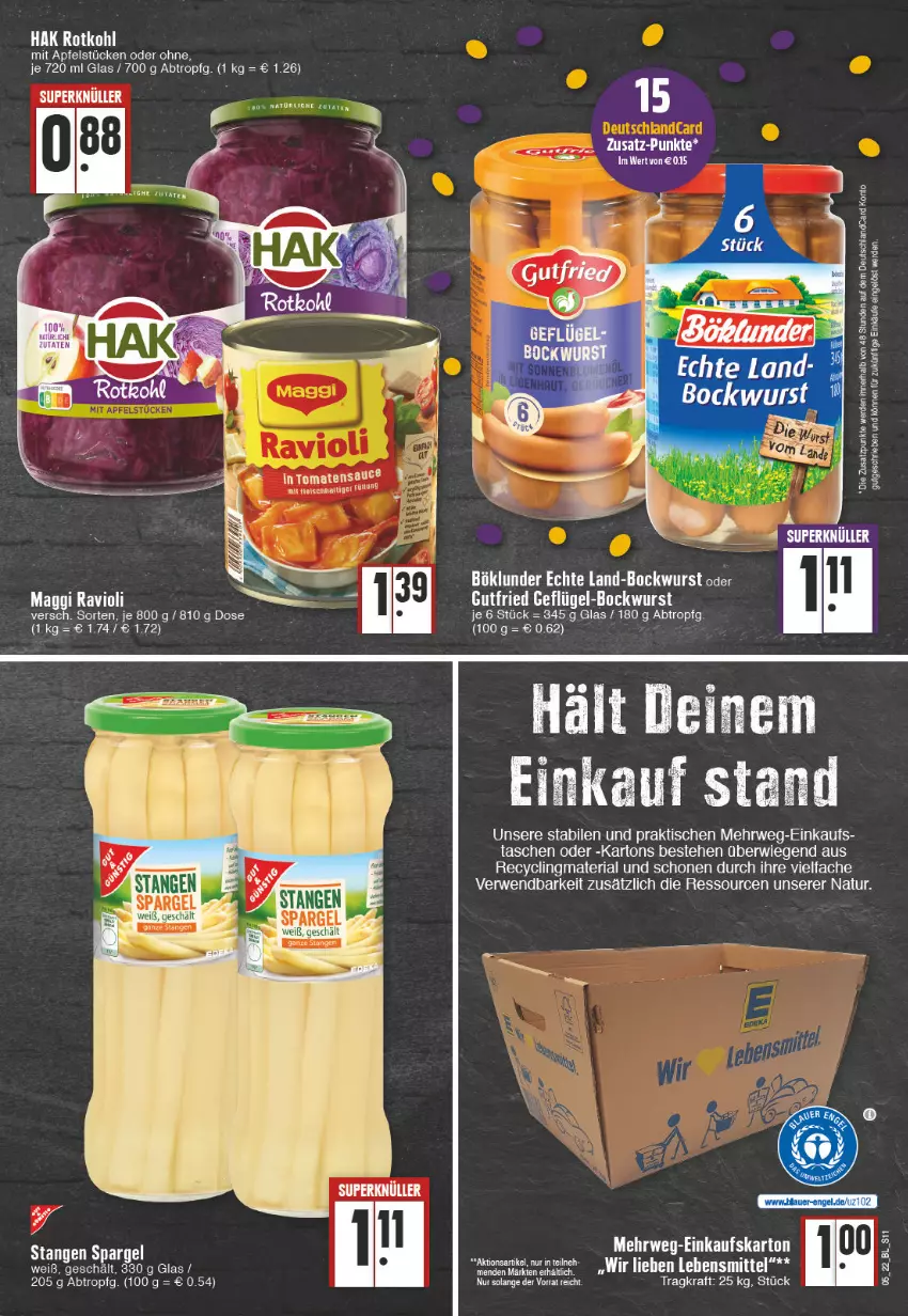 Aktueller Prospekt Edeka - Angebote der Woche - von 31.01 bis 05.02.2022 - strona 11 - produkty: apfel, Clin, deutschlandcard, erde, kraft, lebensmittel, maggi, natur, ravioli, recyclingmaterial, Ria, rwe, spargel, Tasche, taschen, tee, Ti, tisch, tomate, tomaten