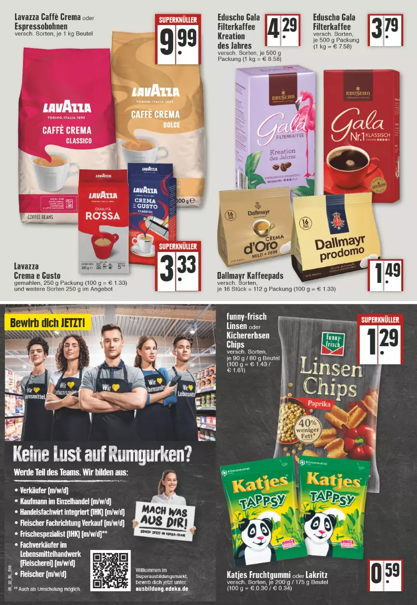 Aktueller Prospekt Edeka - Angebote der Woche - von 31.01 bis 05.02.2022 - strona 16 - produkty: angebot, beutel, bohne, bohnen, caffe, classico, dallmayr, deka, eduscho, eis, espresso, filterkaffee, fleisch, frucht, fruchtgummi, gurke, gurken, kaffee, kaffeepads, katjes, Lakritz, lavazza, lebensmittel, linsen, oder lakritz, rum, Ti, usb