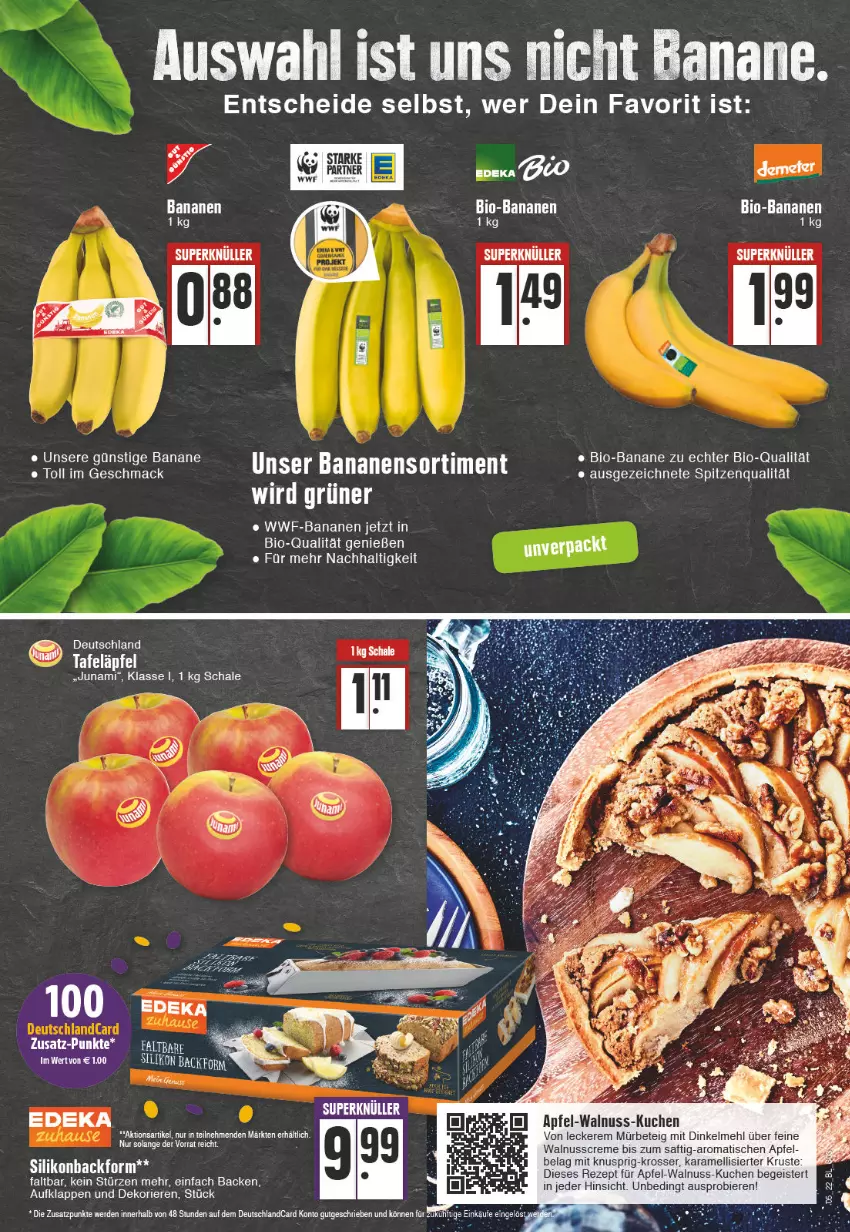 Aktueller Prospekt Edeka - Angebote der Woche - von 31.01 bis 05.02.2022 - strona 3 - produkty: apfel, Backform, banane, bananen, bier, Biere, bio, bio-bananen, creme, deka, deutschlandcard, dinkelmehl, eis, elle, erde, karamell, kuchen, mac, mehl, nuss, rezept, saft, Schal, Schale, spitzenqualität, Ti, tisch, walnuss