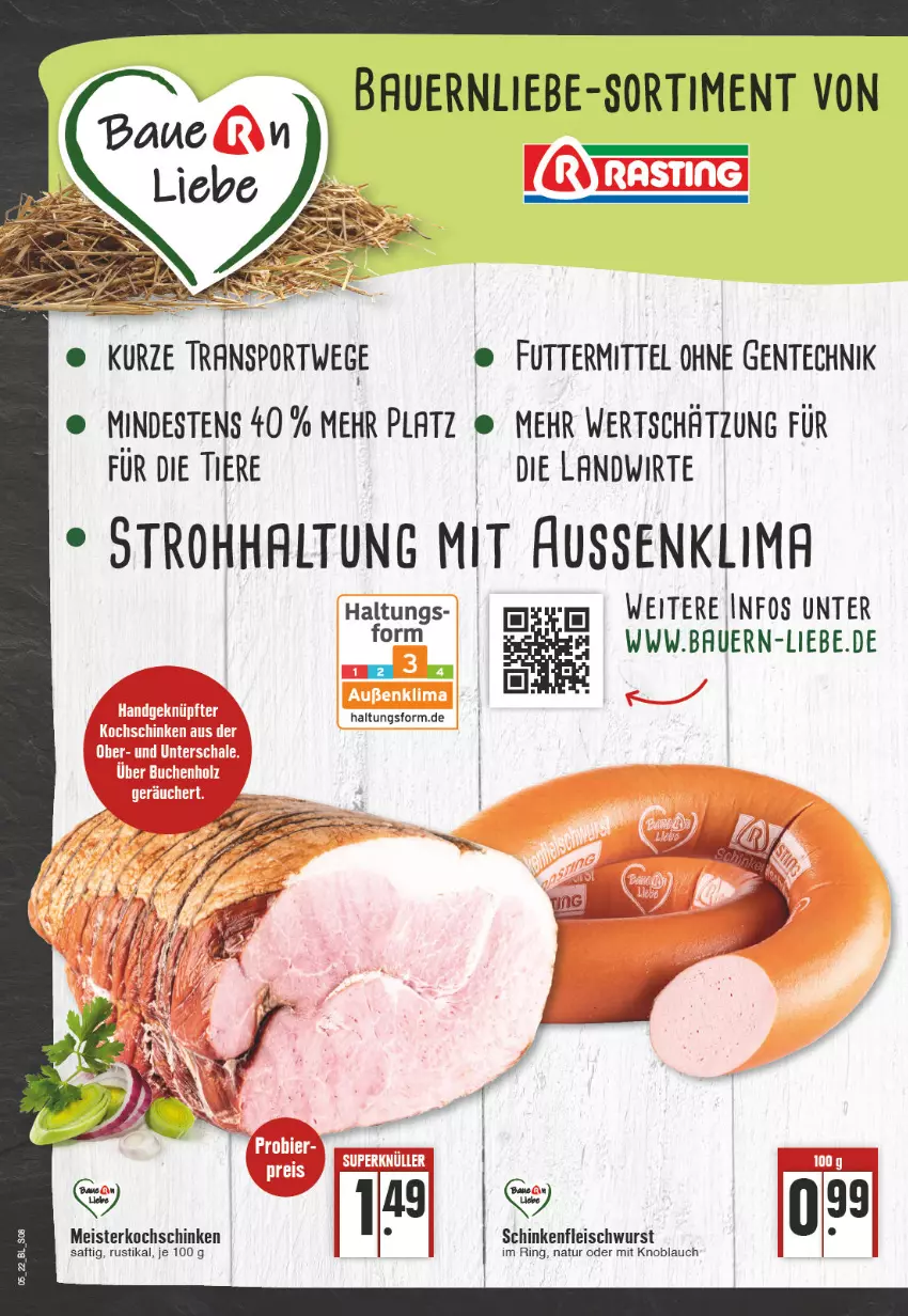 Aktueller Prospekt Edeka - Angebote der Woche - von 31.01 bis 05.02.2022 - strona 8 - produkty: auer, Bau, Bauer, eis, ente, fleisch, fleischwurst, knoblauch, kochschinken, Meister, mit knoblauch, natur, ring, saft, schinken, schinkenfleischwurst, Ti, Tiere, wurst