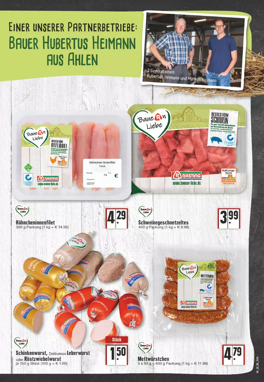 Aktueller Prospekt Edeka - Angebote der Woche - von 31.01 bis 05.02.2022 - strona 9 - produkty: auer, Bau, Bauer, eimer, filet, geschnetzeltes, leberwurst, Mett, schinken, schinkenwurst, Ti, wurst, würstchen, Zelt