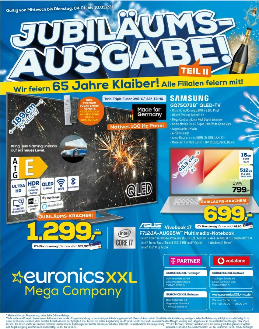 Aktueller Prospekt Euronics - Prospekte - von 04.01 bis 11.01.2023 - strona 16 - produkty: euronics xxl, euronics xxl rottweil, euronics xxl tuttlingen, Germ, Ti, vodafone