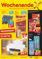 Gazetka promocyjna Netto Marken-Discount - Filial-Angebote - Gazetka - ważna od 15.04 do 15.04.2023 - strona 31 - produkty: angebot, beere, beeren, bella crema, bestpreis, bohne, bohnen, chips, crunchips, drink, drucker, eis, energy drink, heidelbeere, heidelbeeren, kaffee, kaffeebohnen, LG, lorenz, lorenz crunchips, melitta, reis, Schal, Schale, Ti, ZTE