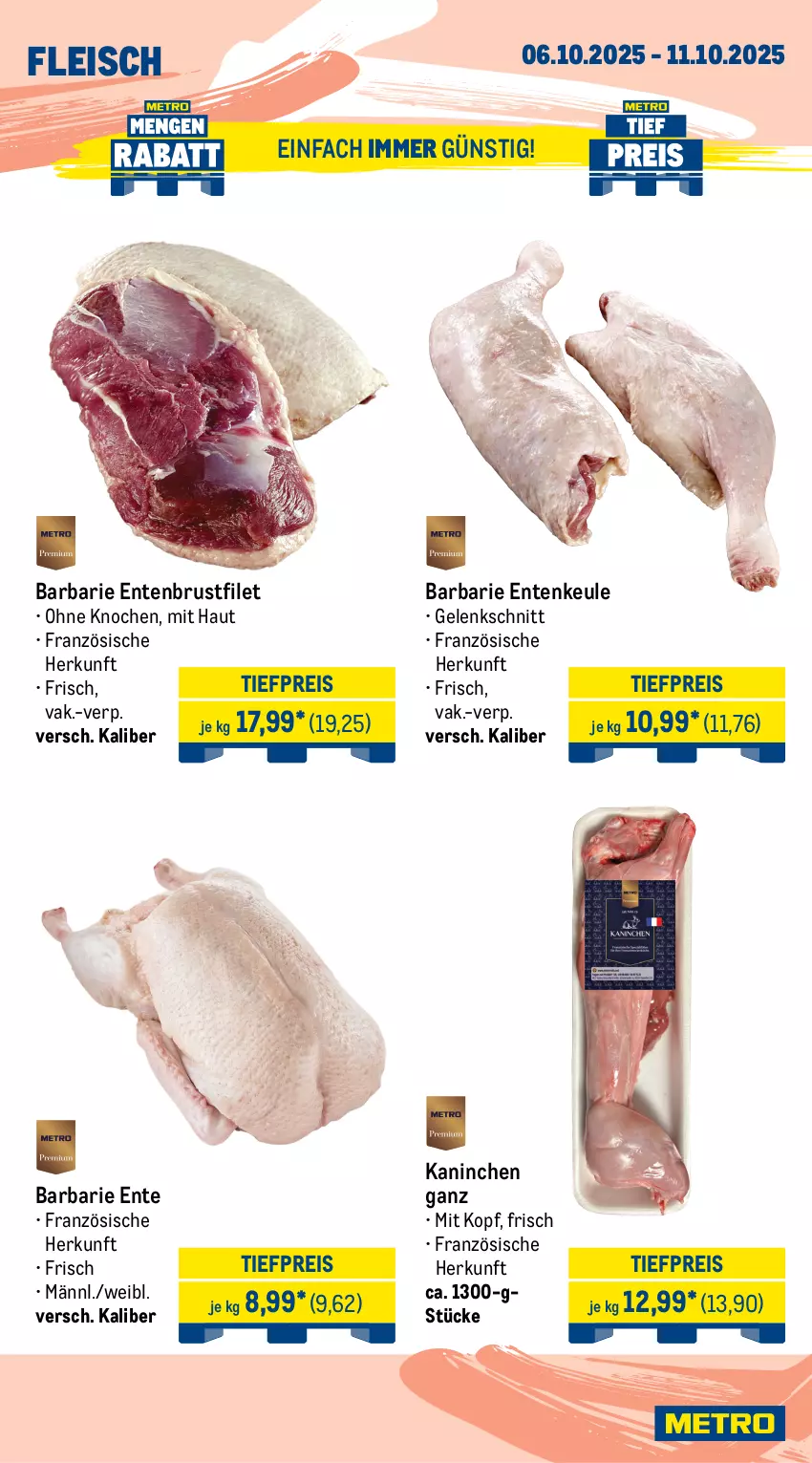 Aktueller Prospekt Metro - Wochen-Angebote - von 06.10 bis 11.10.2025 - strona 4 - produkty: Abtei, angebot, angebote, aqua, brustfilet, eis, elle, ente, Entenbrust, Entenkeule, filet, fisch, fische, Fischer, fleisch, forelle, frischfisch, früchte, garnelen, lachs, lachsfilet, meeresfrüchte, Metro, reis, rel, Schere, seelachsfilet, Ti, tiefpreis, Wild