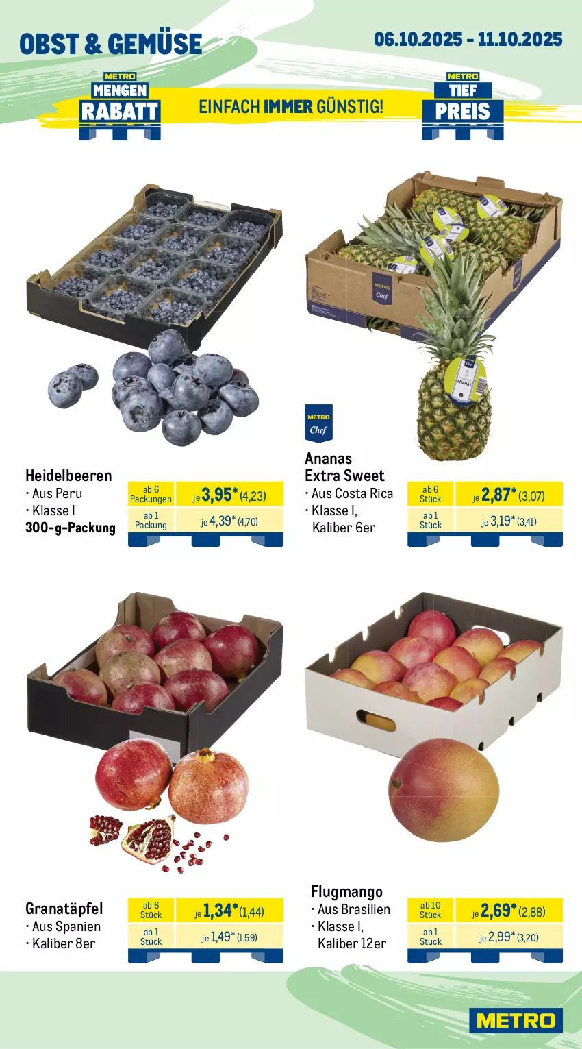 Aktueller Prospekt Metro - Wochen-Angebote - von 06.10 bis 11.10.2025 - strona 7 - produkty: ananas, angebot, beere, beeren, beutel, Dorade, dorade royal, eis, filet, filets, fisch, garnelen, grana, Granatäpfel, heidelbeere, heidelbeeren, hering, Herings, heringsfilets, lachs, mango, Metro, obst, Popp, Rana, Räucherlachs, reis, ring, sahne, sauce, Schal, Schale, Ti, tiefpreis