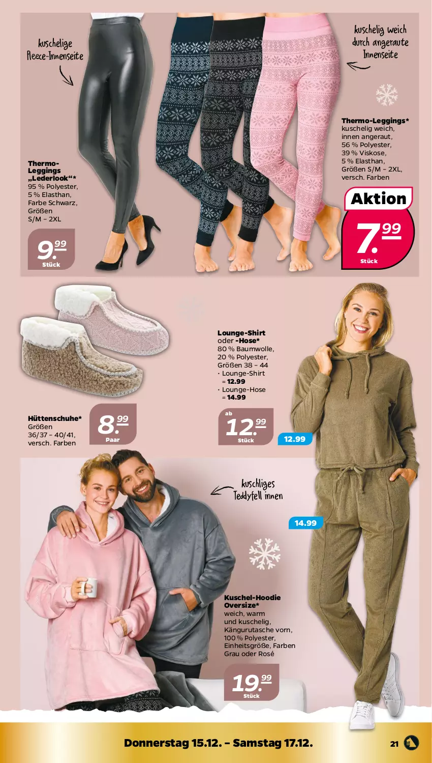 Aktueller Prospekt Netto - Woche 50 - von 12.12 bis 17.12.2022 - strona 21 - produkty: Bau, baumwolle, gin, hose, leggings, schuhe, shirt, Tasche, Thermoleggings, Ti, wolle