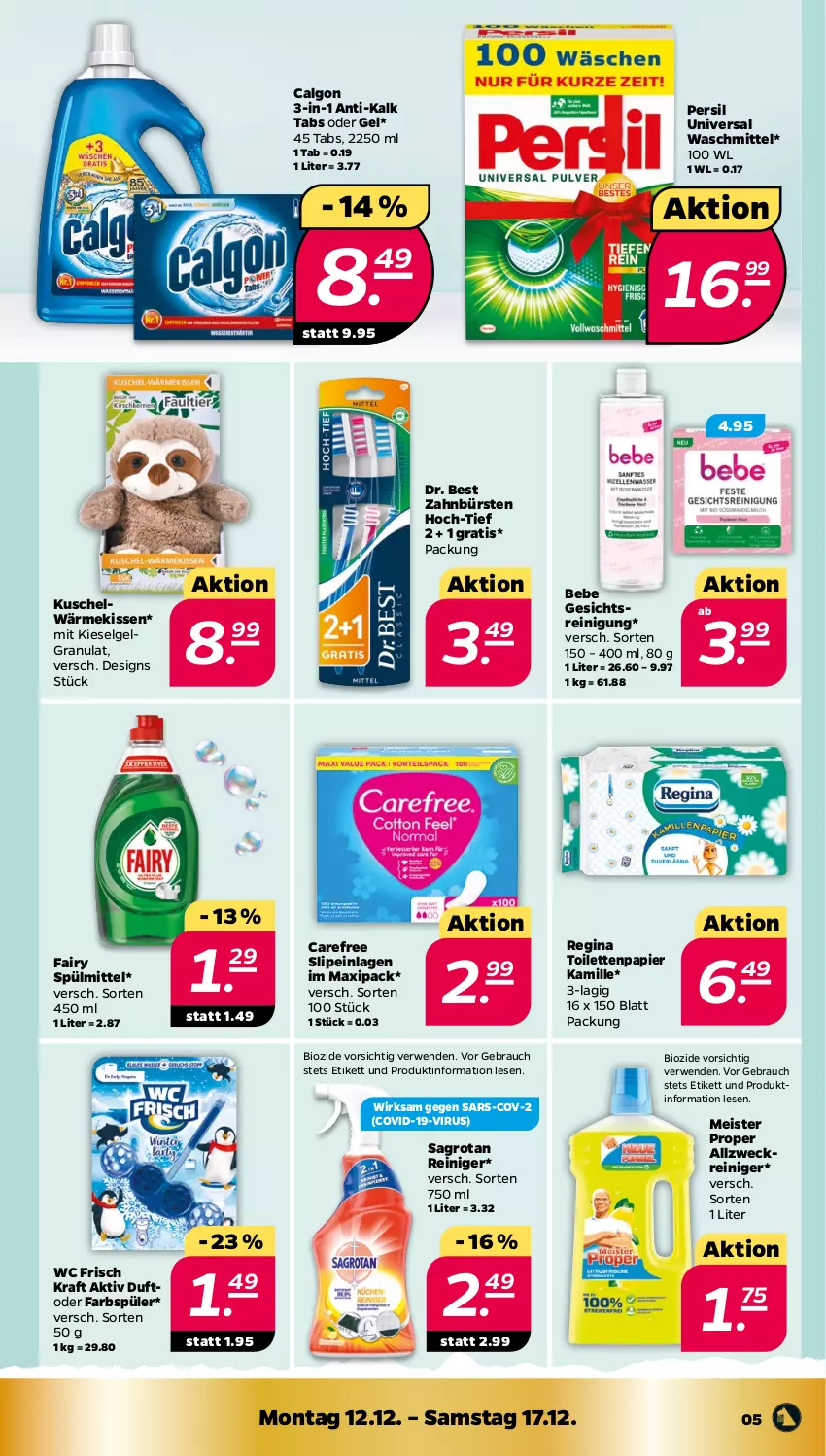 Aktueller Prospekt Netto - Woche 50 - von 12.12 bis 17.12.2022 - strona 5 - produkty: allzweckreiniger, Bebe, bio, bürste, bürsten, calgon, carefree, Dr. Best, eis, fairy, gin, Kamill, kamille, kissen, kraft, LG, Meister, meister proper, papier, persil, Rauch, reiniger, Reinigung, rwe, sagrotan, slip, slipeinlagen, spülmittel, Ti, toilettenpapier, waschmittel, wc frisch, WC Frisch Kraft Aktiv, weck, zahnbürste, zahnbürsten