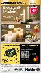 Gazetka promocyjna Netto - Woche 50 - Gazetka - ważna od 17.12 do 17.12.2022 - strona 28 - produkty: alle artikel ohne dekoration, angebot, auer, batterie, batterien, beleuchtung, dekoration, Echtwachskerzen, eis, elle, gewinnspiel, gutschein, kerze, lamm, LG, mac, reis, Ria, Schal, Spiele, tee, Teelicht, teelichte, Ti, timer