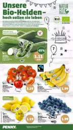 Gazetka promocyjna Penny - Prospekte - Gazetka - ważna od 22.04 do 22.04.2023 - strona 6 - produkty: banane, bananen, bio, bio-bananen, bio-zitronen, bio-zucchini, eier, eis, leine, mac, natur, obst, Obst und Gemüse, reis, rispentomaten, Schal, Schale, Ti, tomate, tomaten, und gemüse, zitrone, zitronen, ZTE, zucchini