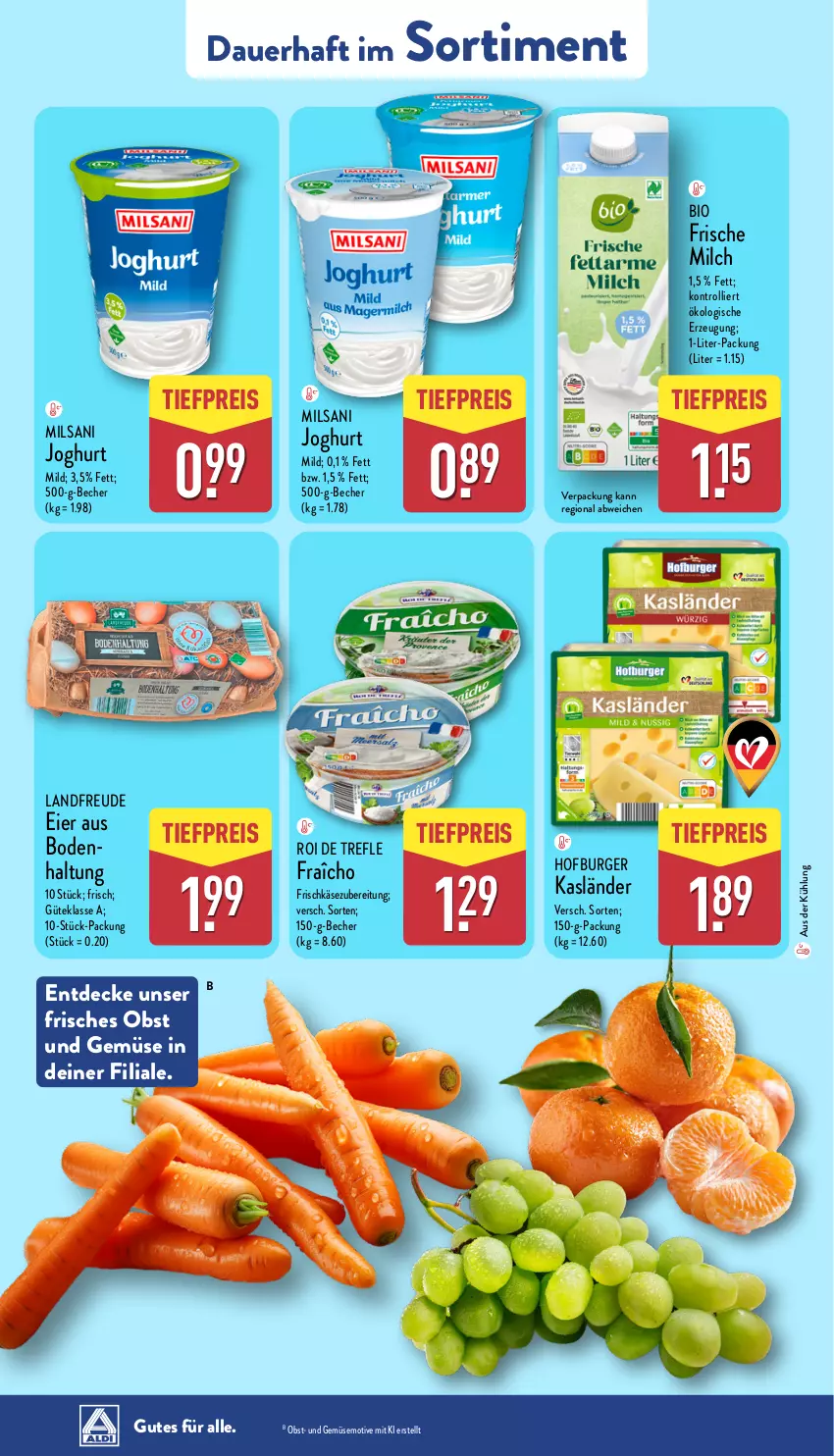 Aktueller Prospekt Aldi Nord - Von Montag - von 03.03 bis 08.03.2025 - strona 40 - produkty: auer, Becher, bio, burger, decke, eier, eis, frische milch, frischkäse, frischkäsezubereitung, joghur, joghurt, joghurt mild, Käse, milch, obst, Obst und Gemüse, reis, Ti, tiefpreis, trolli, und gemüse