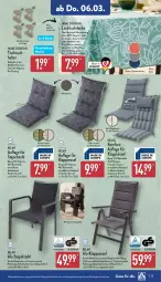 Gazetka promocyjna Aldi Nord - Von Montag - Gazetka - ważna od 08.03 do 08.03.2025 - strona 23 - produkty: alu-klappsessel, Bau, baumwolle, decke, dell, edelstahl, elle, Germ, gin, klappsessel, lack, lebensmittel, mm extra, Mode, Ria, rückenlehne, sessel, stapelstuhl, stuhl, Ti, tisch, tischdecke, tuc, wolle, ZTE