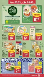 Gazetka promocyjna Aldi Nord - Von Montag - Gazetka - ważna od 08.03 do 08.03.2025 - strona 9 - produkty: aldi, angebot, angebote, aus der tiefkühlung, bio, butter, dip, drink, eier, eis, erbsen, gin, hummus, mandel, Mandeldrink, mandeln, pflanze, pflanzen, reis, salami, salat, Sheabutter, snack, snack time, Spezi, Ti, tiefpreis, ZTE