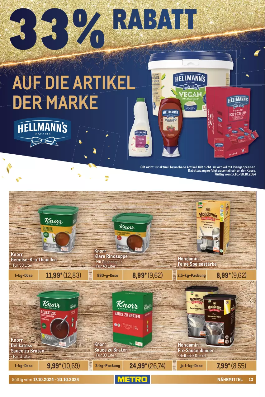 Aktueller Prospekt Metro - GastroJournal - von 17.10 bis 30.10.2024 - strona 13 - produkty: auer, auto, bag-in-box, Bau, Bauer, Becher, beutel, braten, butter, creme, delikatess sauce, eier, eierspätzle, eimer, eis, flasche, frucht, fruchtjoghurt, joghur, joghurt, knorr, küche, Küchen, Küchensahne, LG, mac, maultaschen, milch, mondamin, pasta, pfanne, pfannen, quark, rama, reis, rind, sahne, sauce, saucen, speisequark, suppe, suppen, Tasche, taschen, Ti, tisch