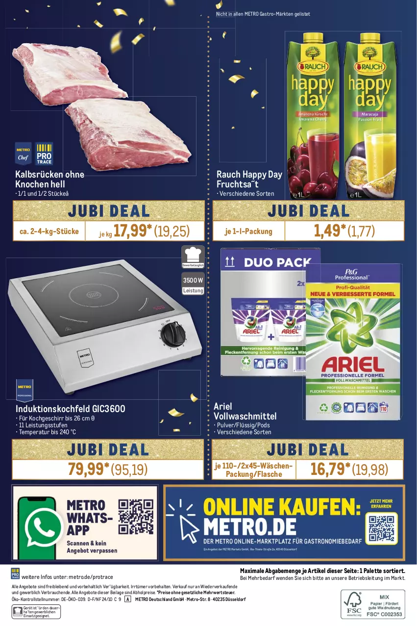 Aktueller Prospekt Metro - GastroJournal - von 17.10 bis 30.10.2024 - strona 32 - produkty: abholpreise, angebot, angebote, ariel, auer, eis, flasche, frucht, geschirr, Happy Day, ilag, induktionskochfeld, kochfeld, Metro, metro gastro, Palette, Pods, Rauch, reis, rwe, Ti, vollwaschmittel, waschmittel