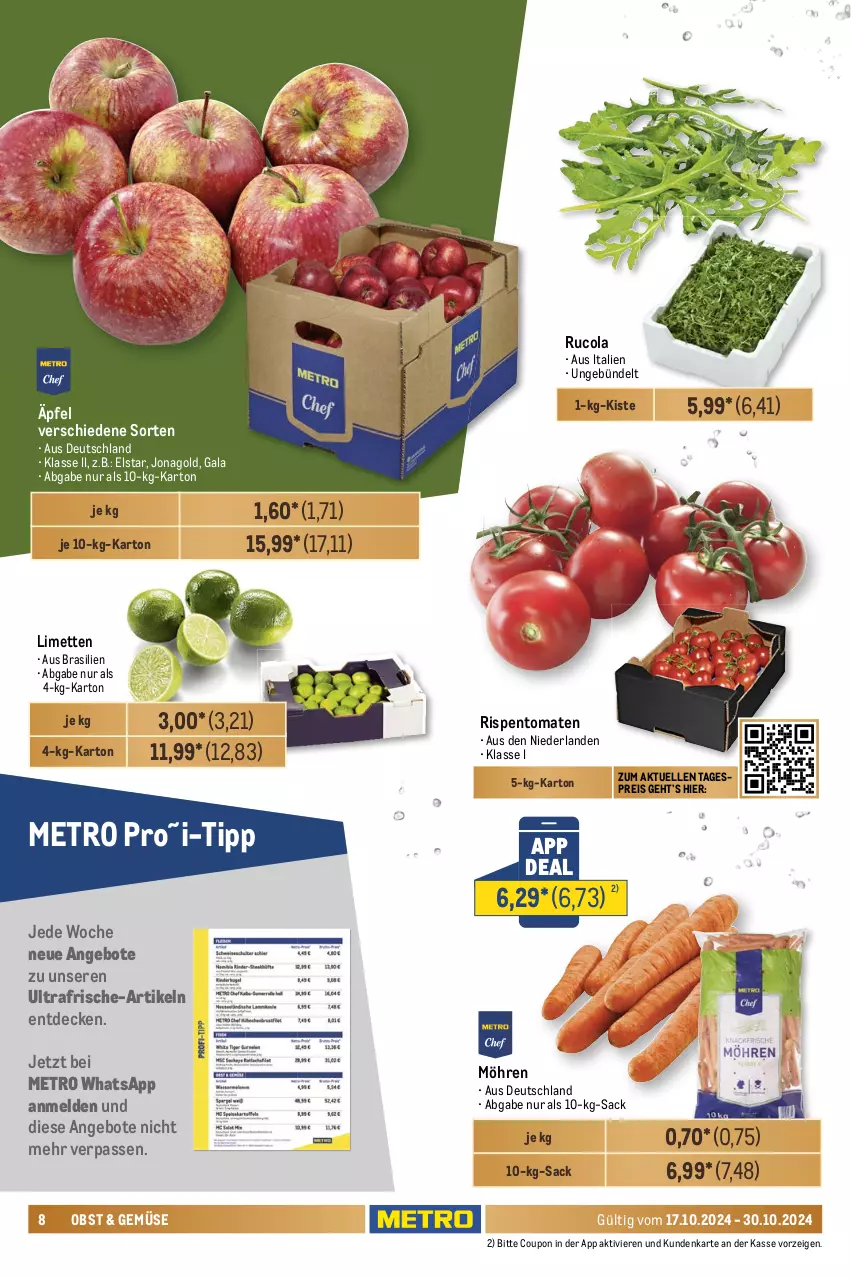 Aktueller Prospekt Metro - GastroJournal - von 17.10 bis 30.10.2024 - strona 8 - produkty: angebot, angebote, beutel, butter, cola, coupon, creme, Croissant, decke, dell, Donut, donuts, eis, eiscreme, elle, geback, kartoffel, kartoffelpuffer, limette, limetten, Metro, Mett, metten, milka, möhren, obst, pommes, Pommes Frites, reis, rispentomaten, rucola, sac, schoko, Ti, tiefkühlkost, tomate, tomaten, vita