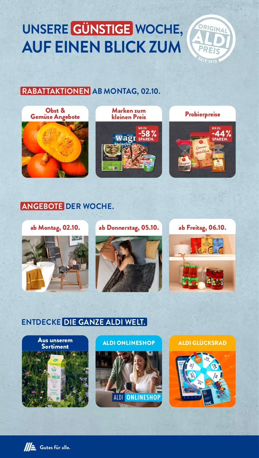 Aktueller Prospekt AldiSud - NÄCHSTE WOCHE - von 02.10 bis 07.10.2023 - strona 2 - produkty: aldi, angebot, angebote, bier, decke, eis, leine, obst, reis, Ti