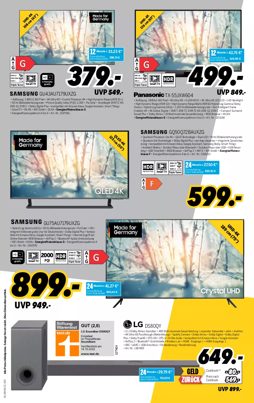 Aktueller Prospekt Medimax - MEDIMAX Prospekt KW08 2023 - von 17.02 bis 23.02.2023 - strona 4 - produkty: abholpreise, alexa, amazon alexa, Bau, dekoration, Draht, dvb, dvb-s2, DVB-T, dvb-t2 hd, eis, elle, fernbedienung, gin, HDMI, Intel, LG, Maus, qled, reis, rel, rum, Samsung, smart tv, soundbar, Spektrum, Subwoofer, Tastatur, Ti, tuner, usb, wandhalterung