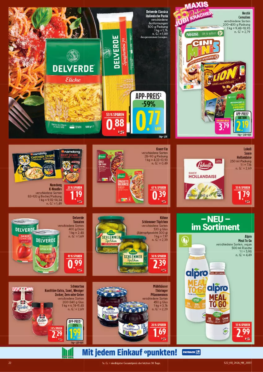 Aktueller Prospekt Marktkauf - Prospekt - von 15.02 bis 21.02.2026 - strona 22 - produkty: alpro, cerealien, eis, erde, flasche, hollandaise, lasagne, reis, sauce, sauce hollandaise, Ti