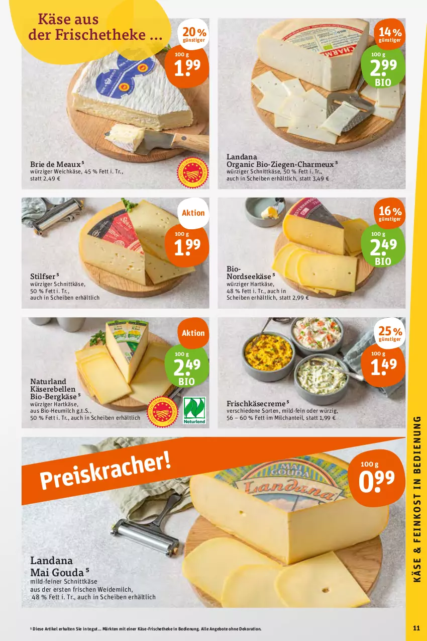 Aktueller Prospekt Tegut - Angebote der Woche - von 03.07 bis 08.07.2023 - strona 13 - produkty: angebot, angebote, Bergkäse, bio, brie, creme, dekoration, elle, frischkäse, gouda, hartkäse, Heu, heumilch, Käse, Käserebellen, milch, natur, naturland, Nordsee, rebell, schnittkäse, Ti, weichkäse, weidemilch, ZTE