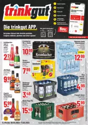 Gazetka promocyjna Trinkgut - Gazetka - ważna od 11.02 do 11.02.2023 - strona 1 - produkty: alkohol, Alwa, angebot, angebotspreis, bier, bourbon, bourbon whiskey, burger, deka, deutschlandcard, ecco, eis, elle, erde, flasche, frucht, gin, jim beam, krombache, krombacher, krombacher pils, LG, limo, limonade, limonaden, mineralwasser, pils, pilsener, radler, reis, rheinfels quelle, rotkäppchen, rouge, sekt, sim, sinalco, Ti, uhr, vilsa, wasser, wein, weinbrand, whiskey