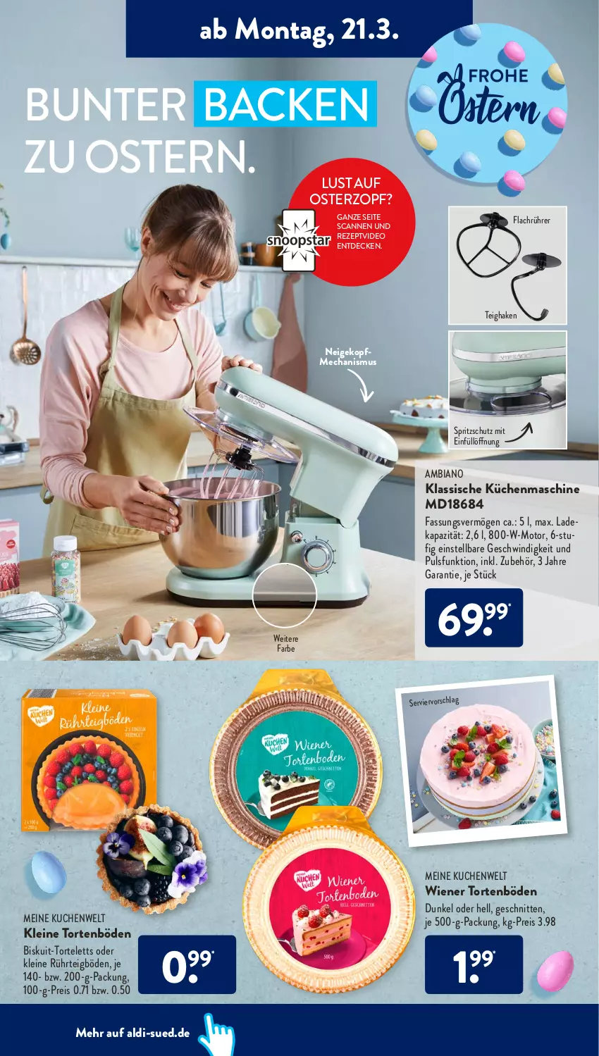 Aktueller Prospekt AldiSud - ALDI Aktuell - von 21.03 bis 26.03.2022 - strona 12 - produkty: aldi, ambia, decke, deka, deo, eis, küche, kuchen, Küchen, leine, reis, rezept, schnitten, Spritzschutz, Ti, torte, wiener