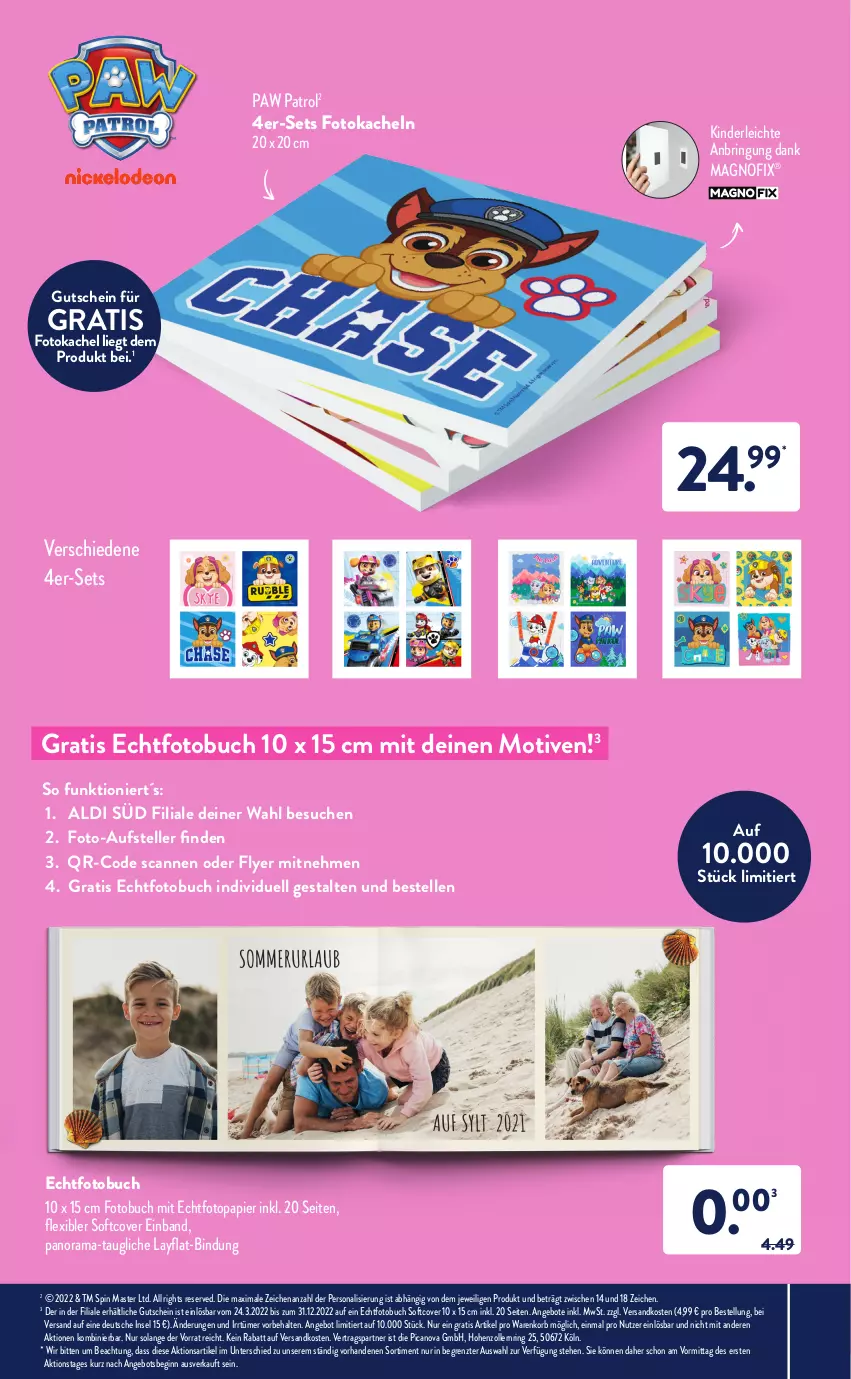 Aktueller Prospekt AldiSud - ALDI Aktuell - von 21.03 bis 26.03.2022 - strona 23 - produkty: aldi, angebot, angebote, buch, elle, Fotobuch, gin, gutschein, Kinder, korb, ndk, papier, Paw Patrol, Persona, rama, ring, teller, Ti, ZTE