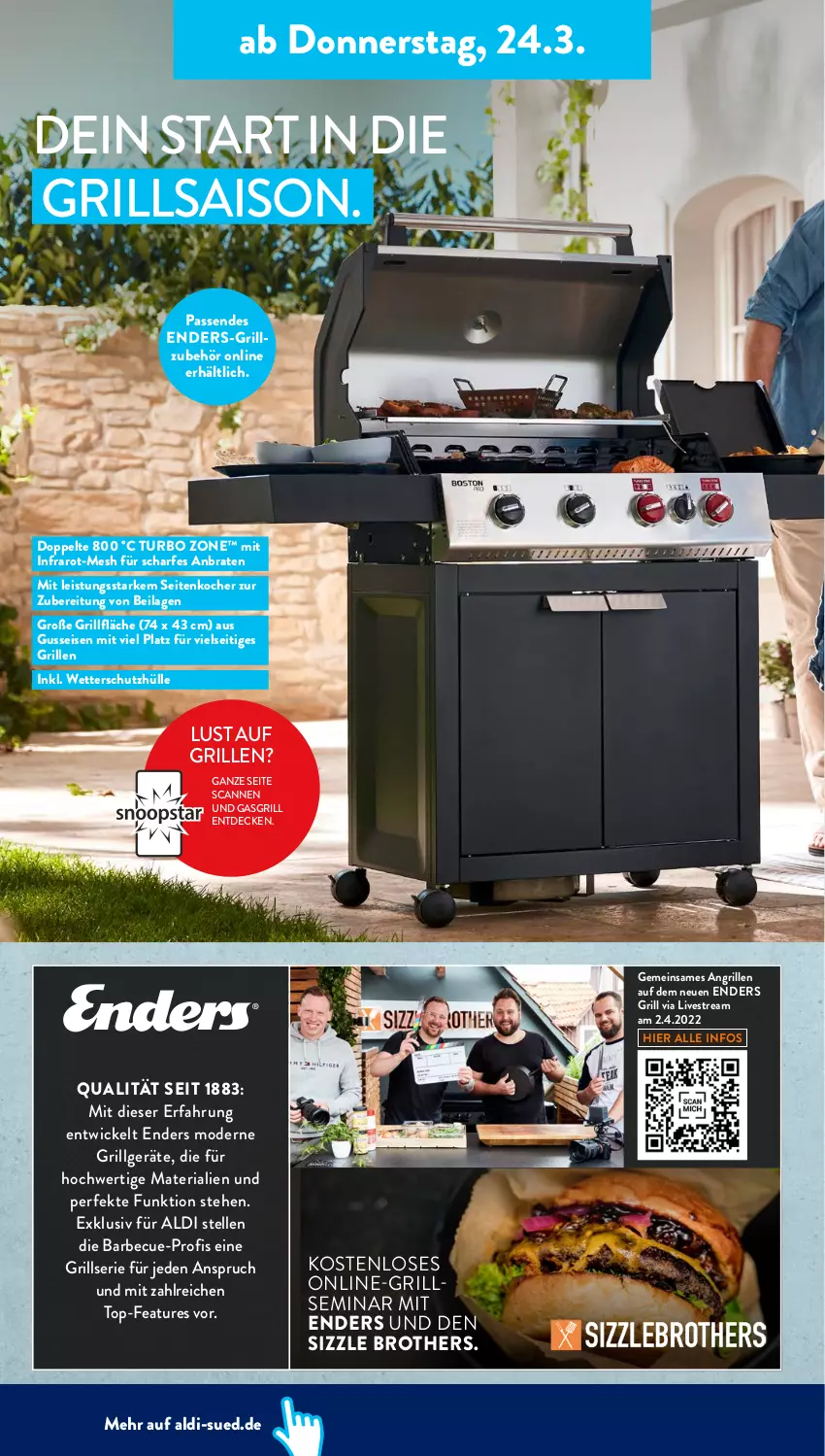 Aktueller Prospekt AldiSud - ALDI Aktuell - von 21.03 bis 26.03.2022 - strona 28 - produkty: aldi, barbecue, braten, brot, brother, decke, eis, elle, enders, gasgrill, grill, grillfläche, Grillzubehör, ilag, Kocher, LG, Mode, Ria, schutzhülle, Ti, WICK