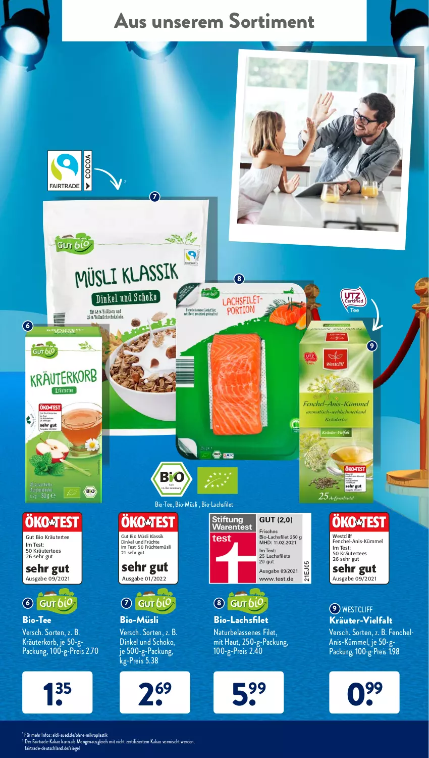 Aktueller Prospekt AldiSud - ALDI Aktuell - von 21.03 bis 26.03.2022 - strona 47 - produkty: aldi, asti, bio, eis, Elan, erde, fenchel, filet, früchte, Hela, kakao, korb, kräuter, lachs, lachsfilet, müsli, natur, reis, schoko, tee, Ti