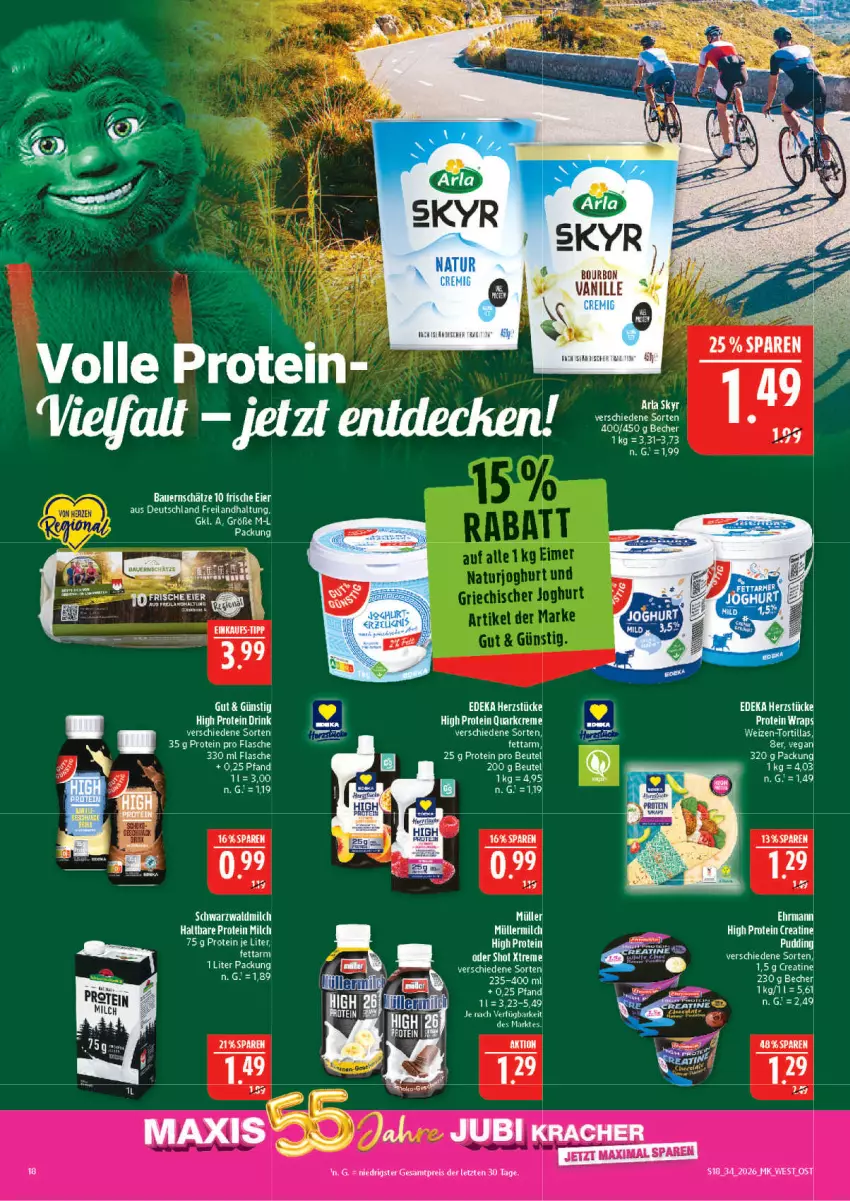 Aktueller Prospekt Marktkauf - Prospekt - von 16.08 bis 22.08.2026 - strona 18 - produkty: aeg, Becher, beutel, deka, ehrmann, eimer, flasche, Griechischer Joghurt, joghur, joghurt, kracher, milch, Müller, natur, naturjoghurt, tee, Ti, tortilla, tortillas