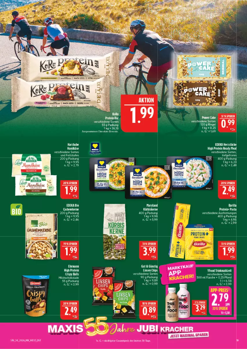 Aktueller Prospekt Marktkauf - Prospekt - von 16.08 bis 22.08.2026 - strona 19 - produkty: brownie, Cashew, cashewkerne, cola, eis, ente, flasche, Käse, kracher, Kürbis, kürbiskerne, ndk, penne, penne rigate, reis, tee, Ti, wein