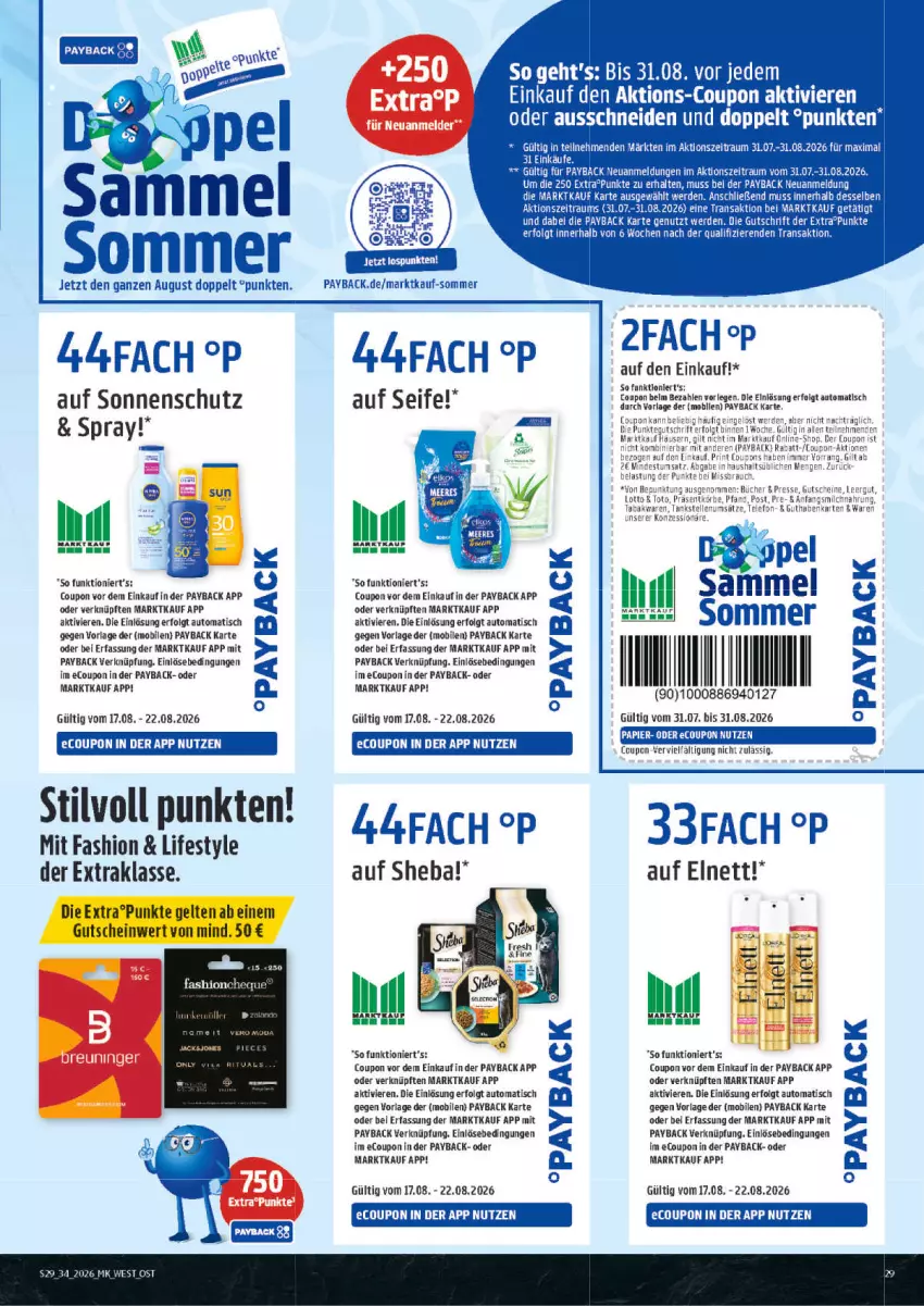 Aktueller Prospekt Marktkauf - Prospekt - von 16.08 bis 22.08.2026 - strona 29 - produkty: auto, coupon, elnett, erde, gutschein, LG, papier, payback, Seife, sheba, sonnenschutz, Ti, tisch