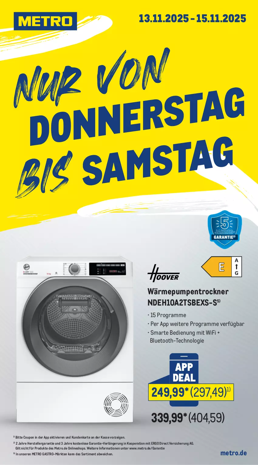 Aktueller Prospekt Metro - App-Deals - von 10.11 bis 15.11.2025 - strona 3 - produkty: coupon, elle, Metro, metro gastro, teller, Ti, Trockner, wärmepumpentrockner