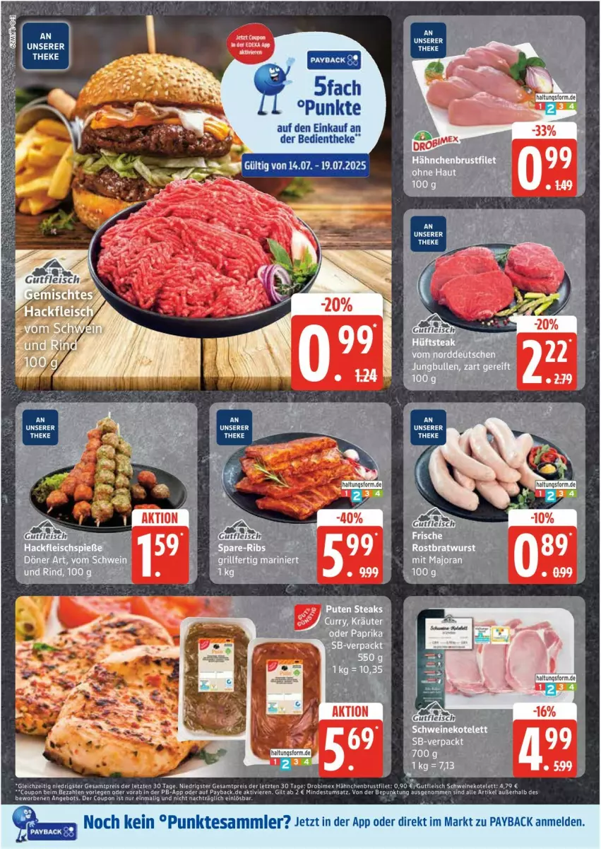 Aktueller Prospekt Edeka - Prospekte - von 14.07 bis 19.07.2025 - strona 8 - produkty: eis, fleisch, gutfleisch, payback, tesa, Ti