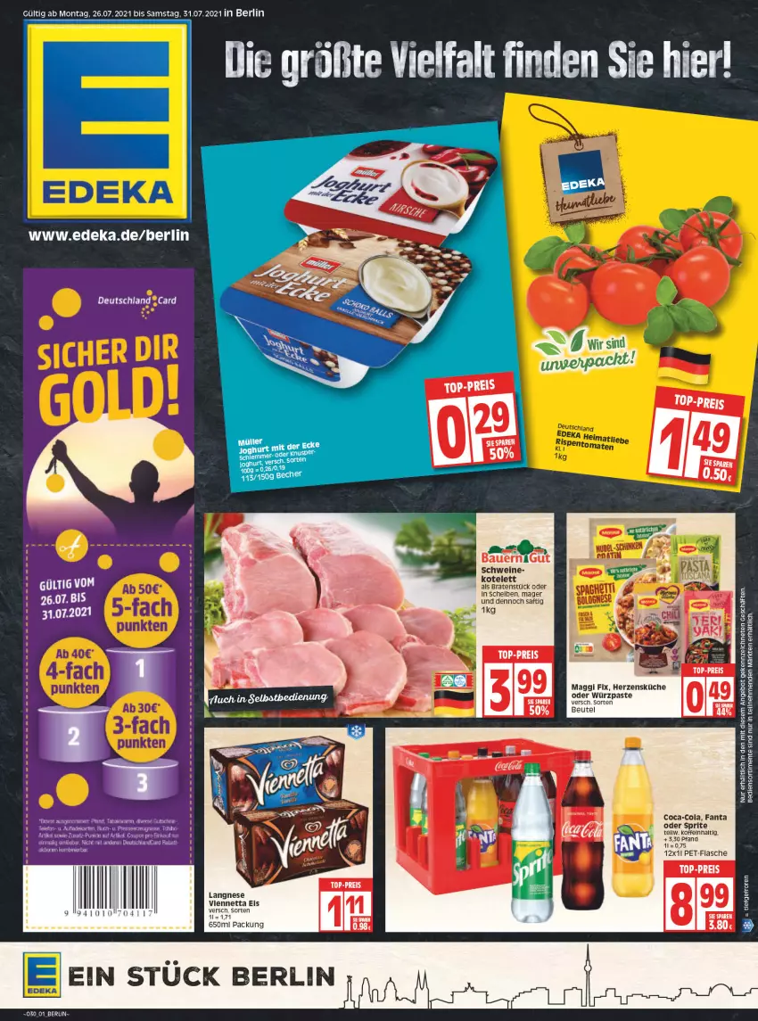 Aktueller Prospekt Edeka - Angebote der Woche - von 26.07 bis 31.07.2021 - strona 1