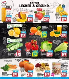 Gazetka promocyjna Hit - Wochenprospekt - Gazetka - ważna od 11.10 do 11.10.2025 - strona 2 - produkty: auer, aus dem kühlregal, banane, bananen, beutel, bio, braten, braun, chiquita, clementinen, curry, discount, eintöpfe, eis, eisbergsalat, elle, ente, flasche, frucht, früchte, früchten, glasflasche, grill, gurke, gurken, kühlregal, Kürbis, mandel, mandeln, mango, natur, naturland, nuss, Ofen, orange, orangen, paprika, paprika rot, petersilie, regal, reis, rwe, saft, Saftorangen, salat, Schal, Schale, smoothie, smoothies, snack, spitzkohl, studentenfutter, suppe, suppen, tafeläpfel, Ti, Trockenfrüchte, true fruits, walnuss, walnusskerne, zitrone, zitronen, ZTE, zucker