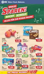 Gazetka promocyjna Combi - Prospekte - Gazetka - ważna od 20.08 do 20.08.2022 - strona 14 - produkty: babybel, Becher, bio, corny, danone, danone fruchtzwerge, dip, ehrmann, eis, ferdi fuchs, frucht, fruchtzwerge, kiri, leberwurst, mac, mini babybel, monster, müsli, Müsliriegel, Pink Lady, reinert, reis, riegel, salami, tafeläpfel, wurst, würstchen, ZTE