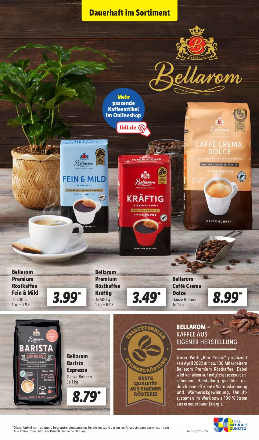 Aktueller Prospekt Lidl - Aktionsprospekt - von 31.07 bis 05.08.2023 - strona 45 - produkty: angebot, auer, bohne, bohnen, caffè crema, eis, ente, espresso, kaffee, pril, reis, röstkaffee, Ti, ZTE