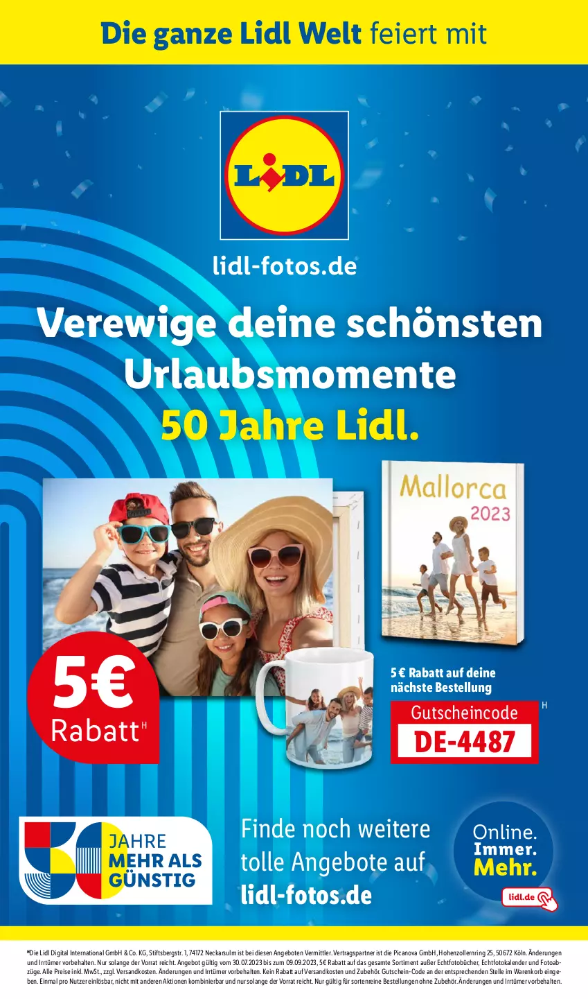 Aktueller Prospekt Lidl - Aktionsprospekt - von 31.07 bis 05.08.2023 - strona 57 - produkty: angebot, angebote, buch, eier, eis, elle, ente, Fotokalender, gutschein, HP, inklusivleistungen, korb, LG, ndk, reis, ring, Ti