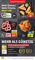 Gazetka promocyjna Lidl - Aktionsprospekt - Gazetka - ważna od 05.08 do 05.08.2023 - strona 10 - produkty: brot, butter, Croissant, Donut, donuts, eis, lebensmittel, LG, nuss, Rauch, reis, Tasche, Ti